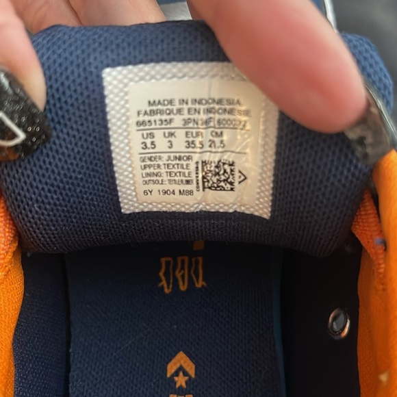 New unisex 3.5 Chuck Taylor Converse blue orange shoe Knit. Slip on. All Star. - Picture 7 of 7